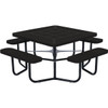Ultrasite Square Table, Black Thermoplastic Coated Expanded Steel, 78# Square