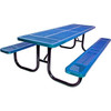 Ultrasite 6' Picnic Bench, Surface Mount, Thermoplastic Coated Steel, Ultra Blue