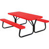 Ultrasite 6' Park Picnic Table, Bolt Through, Thermoplastic Coated Steel - Red