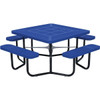 Ultrasite 6' Portable Square Park Picnic Table, Rolled Edge, Thermoplastic Coated Steel - Blue