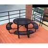 Ultrasite 6-1/2' Round Picnic Table, Perforated Metal, Thermoplastic Coated - Blue