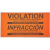 Violation Parking Sticker, English/Spanish, Bright Red, 6 X 3, Package Of 100