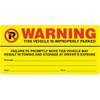 Warning Improper Park Parking Sticker, Bright Yellow, 6 X 3, Package Of 100