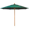 Fiberbuilt 9' Pulley-Pin Market Umbrella, Marine Grade Cover, Forest Green