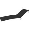 Fiberbuilt Chaise Lounge Hinged Cushion With Ties, Black