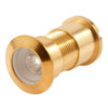 Defender Security Door Viewer, 130-Degree, Solid Brass, Big Eye, 1in, Glass Lens U 9896