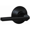 Schlage Residential F Ser Passage No Hand Matte Black Clear Finish Flair Lever F10 LAT 622