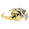 Schlage Grade 2 Passage Lock With Select Vandlgard, Saturn Lever, Bright Brass ALX10 SAT 605