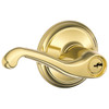 Schlage F Series Leverset 605, Left-Handed, Bright Brass Finish F80 FLA 605 LH