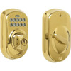 Schlage Plymouth Keypad Deadbolt With Turn-Lock, Brass BE365 PLY 505
