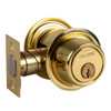 Falcon D200 Series Grade 2 Single Cylinder Deadbolt, G Keyway, Bright Brass