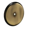 Cabinet Knob Backplate, Stamped Steel, Antique Brass, Package Of 5