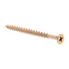 Particle Board Screws, Bugle, Phillips, #8, Yellow, Package Of 50