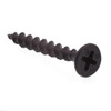 Drywall Screws, Bugle Head, Phillips Drive, #6 Blk Ppte Stl, Package Of 100