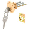 Defender Sec Rim Cylinder Lk, 3/4in Hole Center Brass , Kwikset