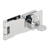Defender Sec Key Hasp, 4in X 1-5/8in, Stl, Chrm , Twist Knob
