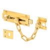 Defender Sec Chain Dr Guard W/ Slide Bolt, Solid Brass