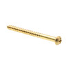 Wood Screws, Rd Hd, Phil Dr, #8 X 2in, Brass, Package Of 15