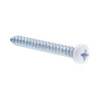 Sheet Metal Screws, #8 1-1/2in, Zc Steel W/ White Hd, Package Of 25