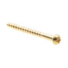 Wood Screws, Rd Hd, Phil Dr, #6 X 1-1/2in, Brass, Package Of 25