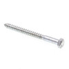Hex Lag Screws, 3/8in X 4-1/2in, A307 Zc Steel, Package Of 50