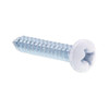 Sheet Metal Screws, #8 X 1in, Zc Steel W/ White Hd, Package Of 25
