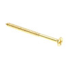 Wood Screws, Flat Hd, Phil Dr, #6 X 2in, Brass, Package Of 25