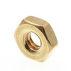 Machine Screw Hex Nuts, #10-24, Brass, Package Of 50