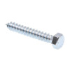 Hex Lag Screws, 3/8in X 2-1/2in, A307 Zc Steel, Package Of 50