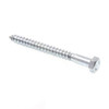Hex Lag Screws, 3/8in X 4in, A307 Zc Steel, Package Of 50