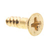 Wood Screws, Flat Hd, Phil Dr, #6 X 1/2in, Brass, Package Of 25