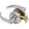 Dexter C2000 Cylindrical Entrance Lock Curved Lever 6-Pin Keyway Satin Chrome