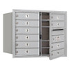 Salsbury Industries Recess Mounted 4c Horizontal Mailbox, 10 Mb1 Doors, Aluminum