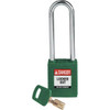 Brady Safekey 3 In Steel Shackle Keyed Different Nylon Padlock (12-Pack) (Green)