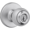 Kwikset Polo Satin Chrome Keyed Entry Door Knob With Smartkey Security