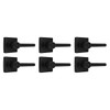 Shield Security Straight Square Rose Turn Button Privacy Door Lever In Matte Black 6-Pack