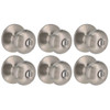 Shield Security Flat Ball Turn Button Privacy Door Knob In Satin Nickel 6-Pack