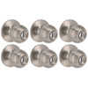 Shield Security Ball Turn Button Privacy Door Knob In Satin Nickel 6-Pack