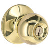 Shield Security Ball Kw1 Keyed Entry Door Knob In Bright Brass