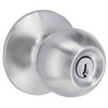 Shield Security Ball Kw1 Keyed Entry Door Knob In Satin Chrome