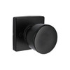 Shield Security Round Square Rose Dummy Door Knob In Matte Black