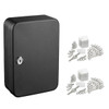 Adir Office 30-Key Steel Secure Cabinet W/Key Lock Black W/100 Plastic Tags
