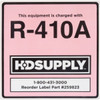R-410a Adhesive Labels Package Of 10
