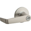 Kwikset Carson Satin Nickel Keyed Entry Storeroom Door Lever