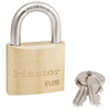 Master Lock 1-1/2 In Wide V-Line Brass Padlock, Keyed Alike
