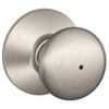 Schlage F-Series Lock F40 Privacy Plymouth Knob (Satin Nickel)