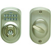 Schlage Plymouth Adjustable Backset Keypad Deadbolt, Satin Nickel