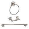 Seasons Raleigh Brushed Nickel 3 Piece Kit 24" Towel Bar, Toilet Paper Holder, Towel Ring