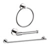 Seasons Westwind Chrome 3 Piece Kit 24" Towel Bar, Toilet Paper Holder, Towel Ring