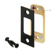 Prime-Line Deadbolt Strike, 2 Piece, High Security, Matte Black Finish